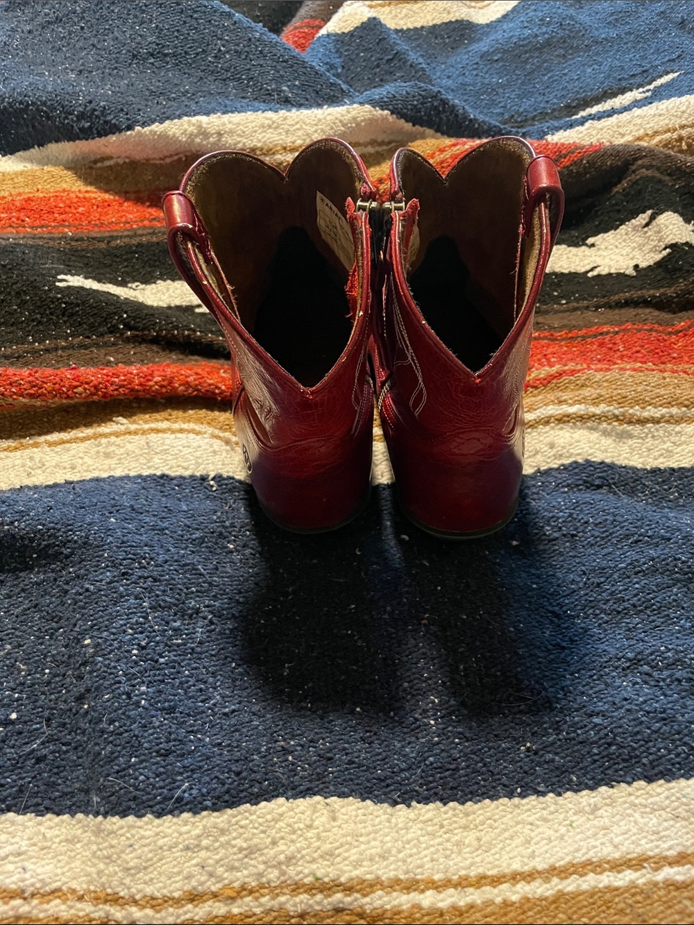 Ariat Red Leather Western Ankle Boots - Picture 5 of 7